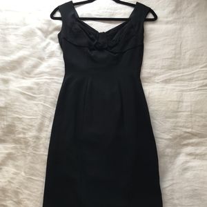 RARE BLACK VINTAGE 50s FEMME FATALE COCKTAIL DRESS